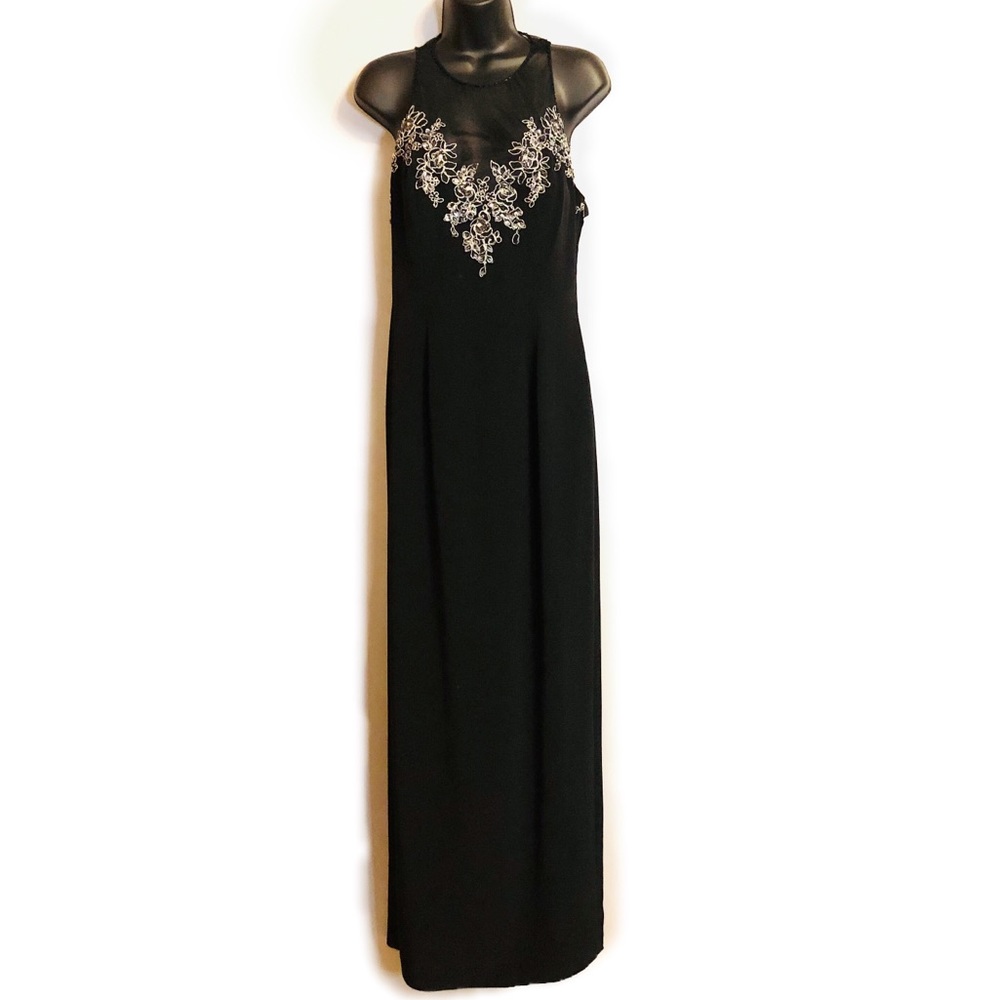 Evenings by Mon Cheri Black Formal Gown Prom Dress